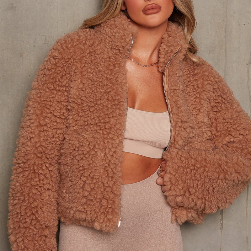 Women's Short Faux Fur Casual Shaggy Jacket