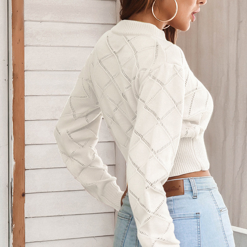 Women's Knit Pullover Crop Sweater