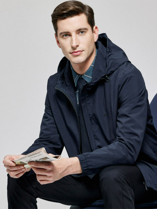Solid Color Hooded Coat
