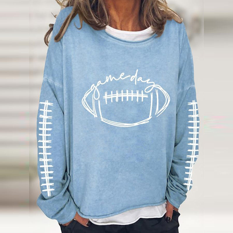 Women's Gameday Football Lover Casual Long-Sleeve T-Shirt
