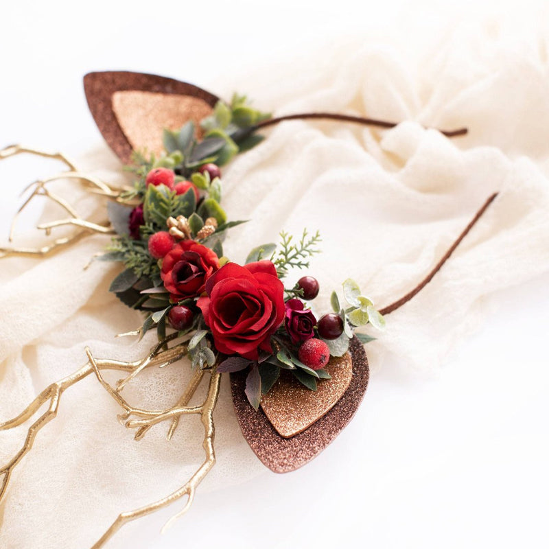 Christmas Flower Deer Headband