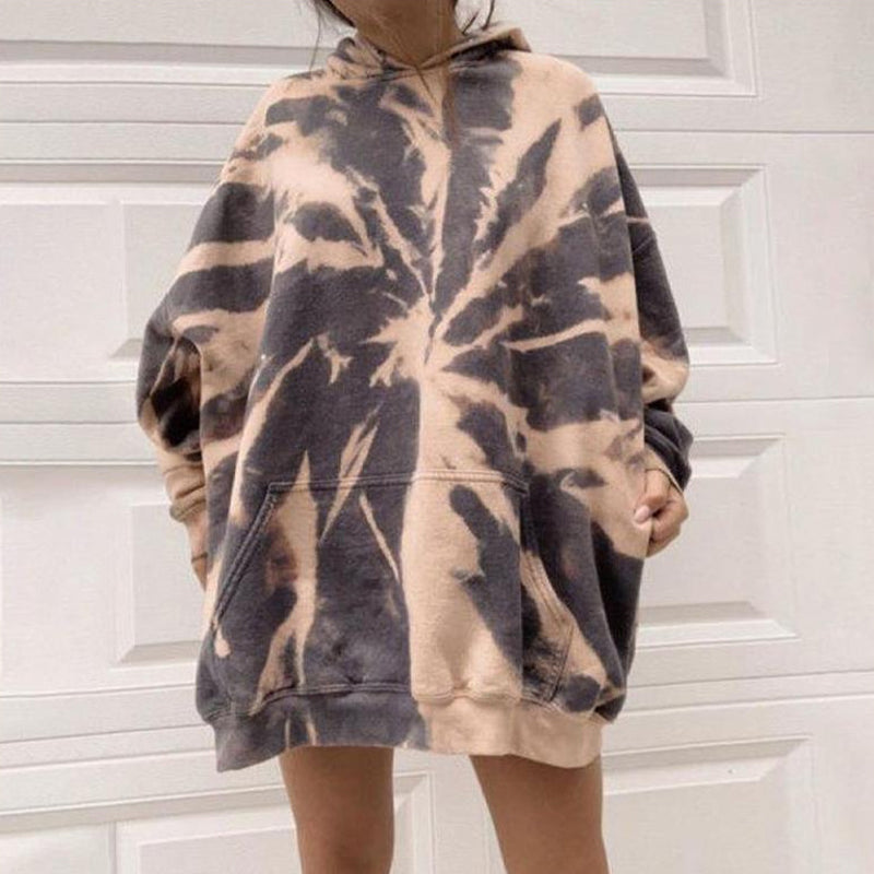 Women's Tie Dye Hooded Loose Sweatshirt