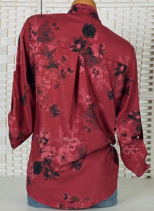 Floral Casual Stand Collar Long Sleeve Blouses