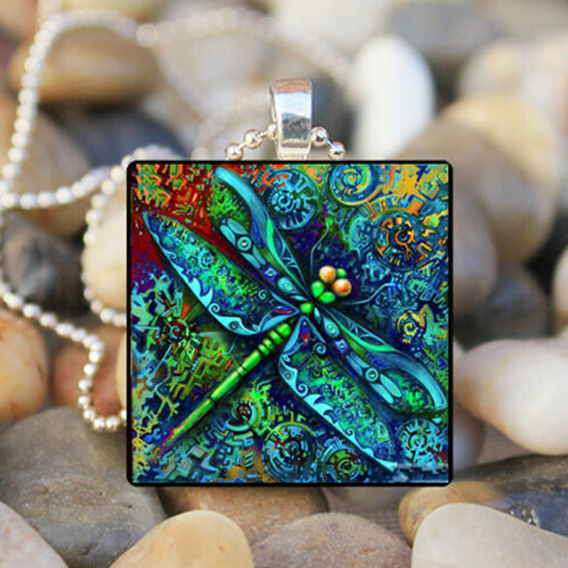 Insect Glass Pendant Necklace