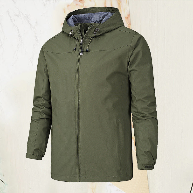 Thin Hooded Solid Color Jacket