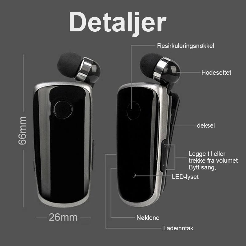 Collar-clip Bluetooth Headset