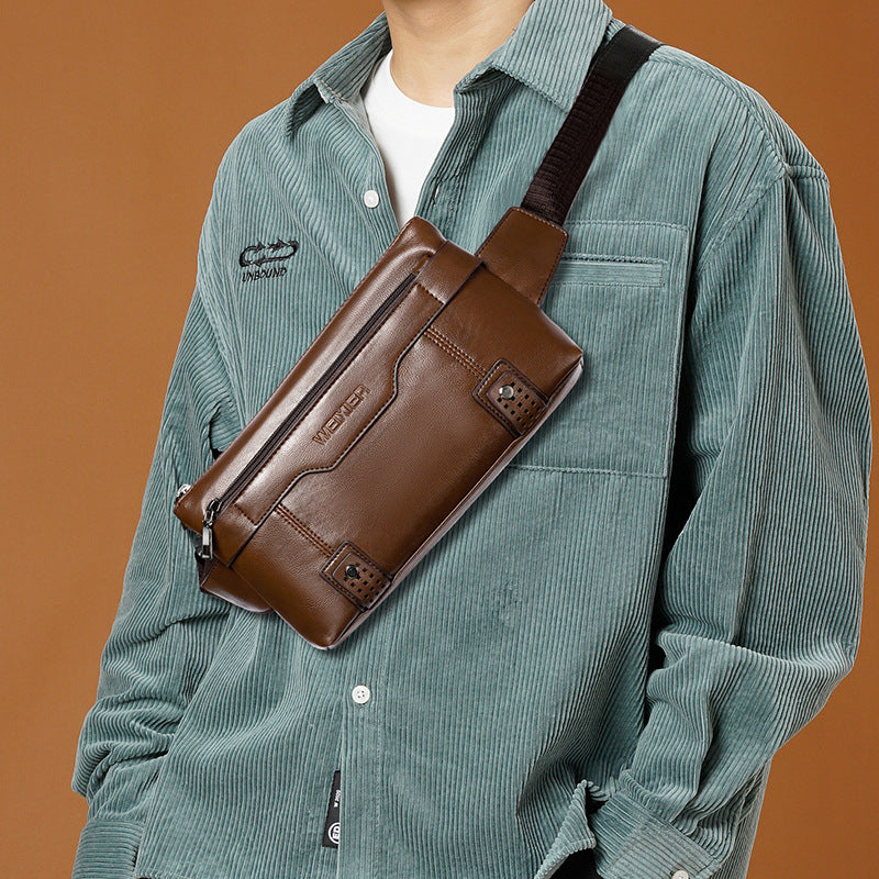 Men's casual retro waterproof crossbody chest bag