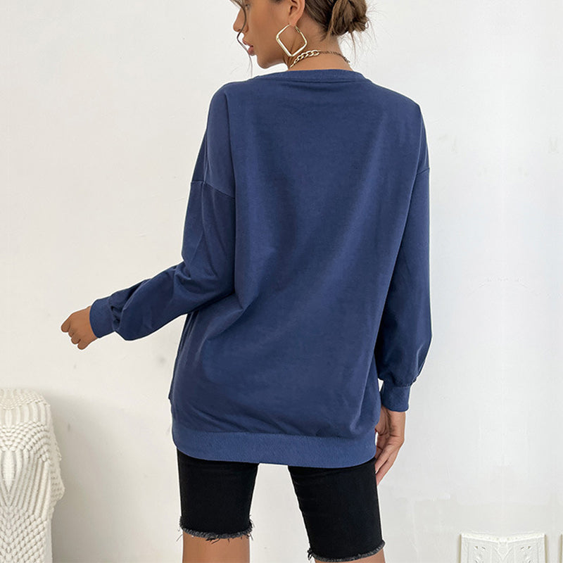 Crew Neck Letter Sweatshirt