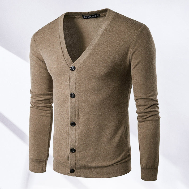 V-Neck Button-Up Cardigan Sweater