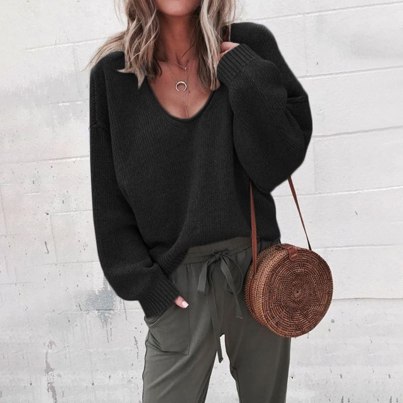 V Neck Long Sleeve Sweater