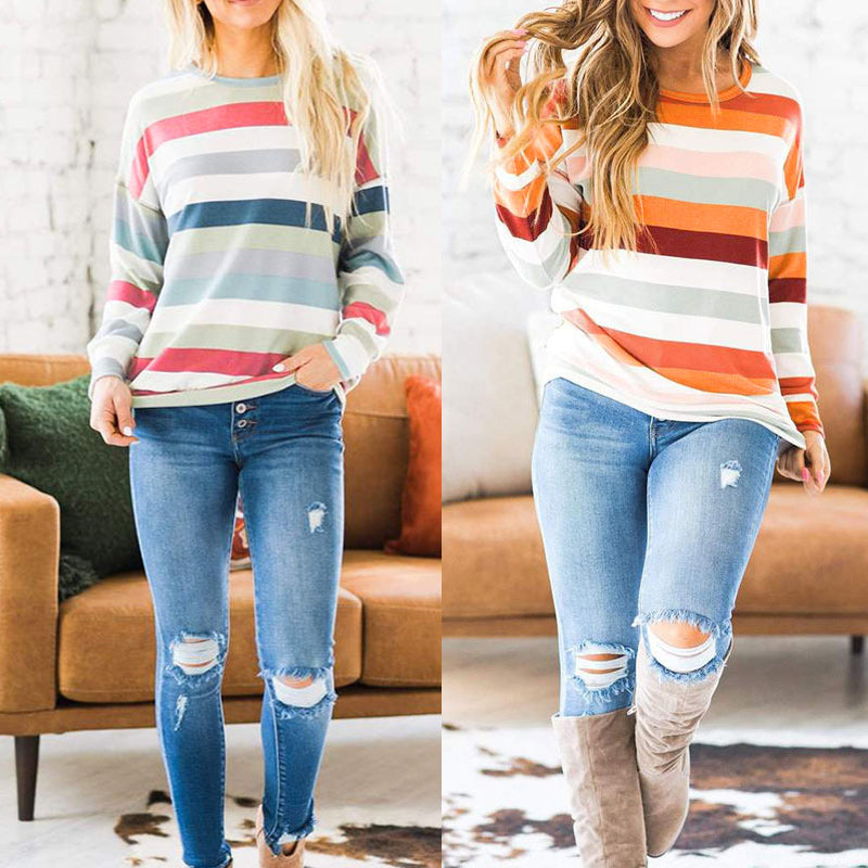 Striped Crew Neck T-Shirt