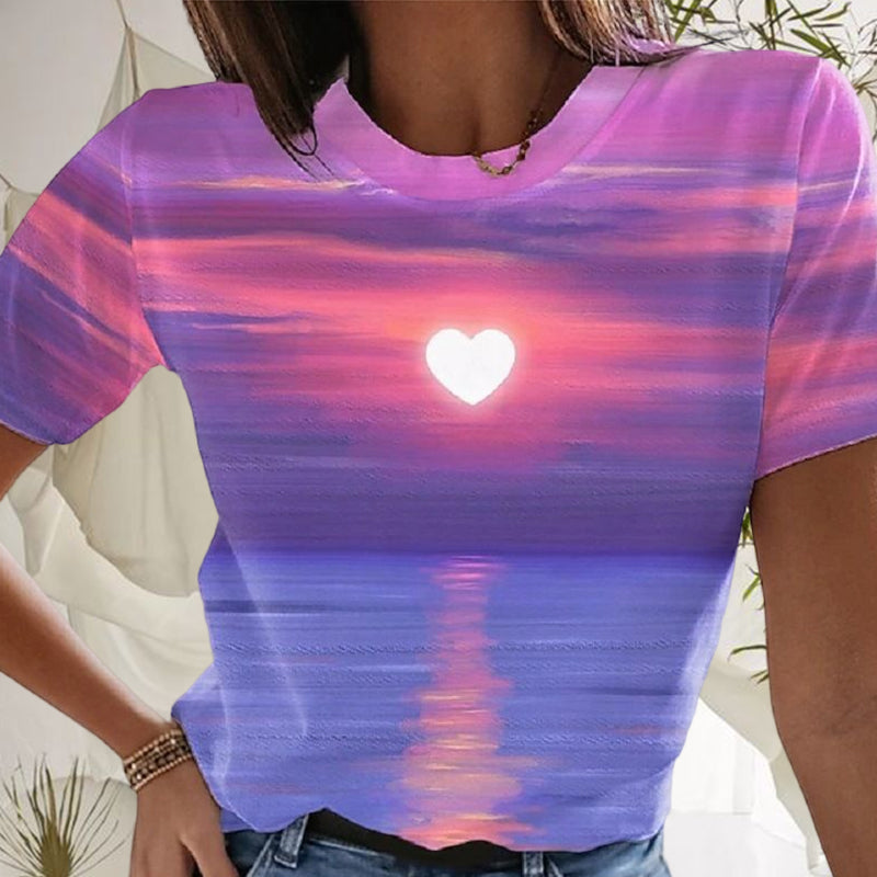 Women's Casual Weekend 3D Printed Painting T-shirt