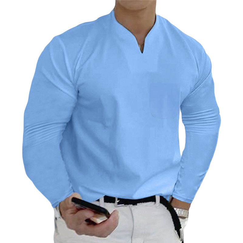 Athletic Long Sleeve V-Neck T-Shirt