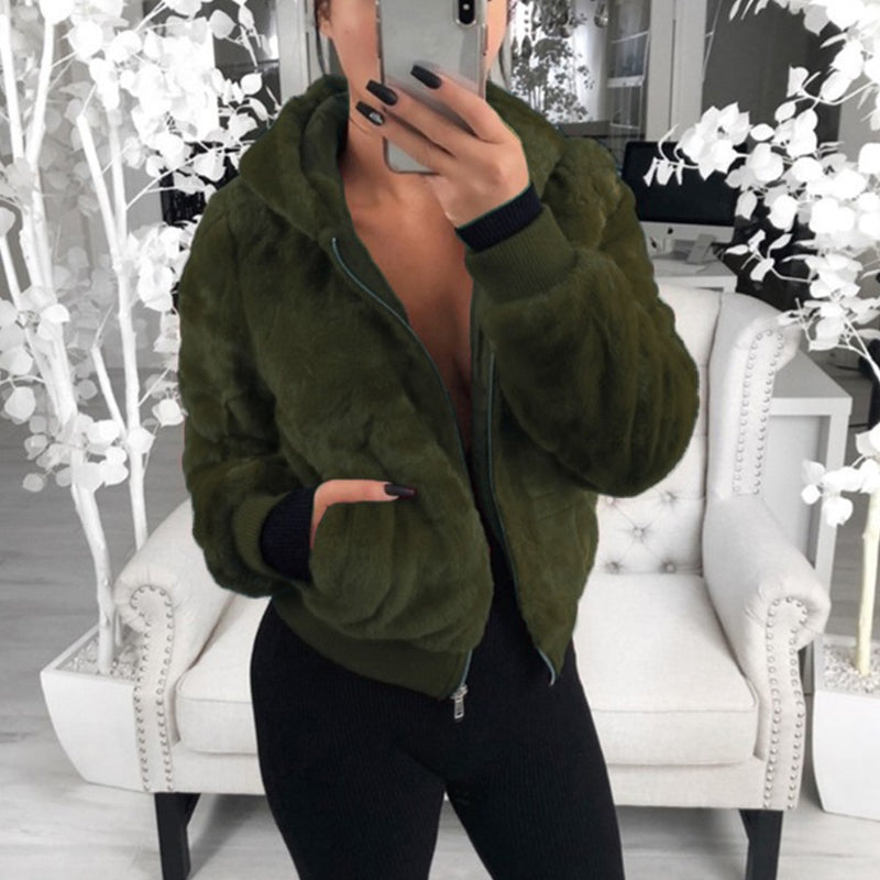 Hooded Plush Jacket