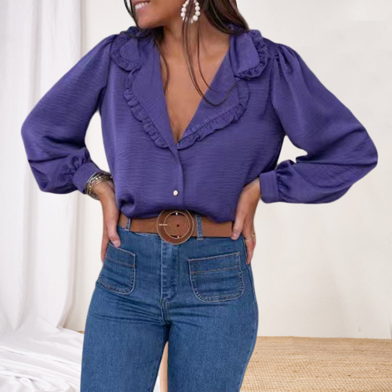 Ruffled Lapel Shirt