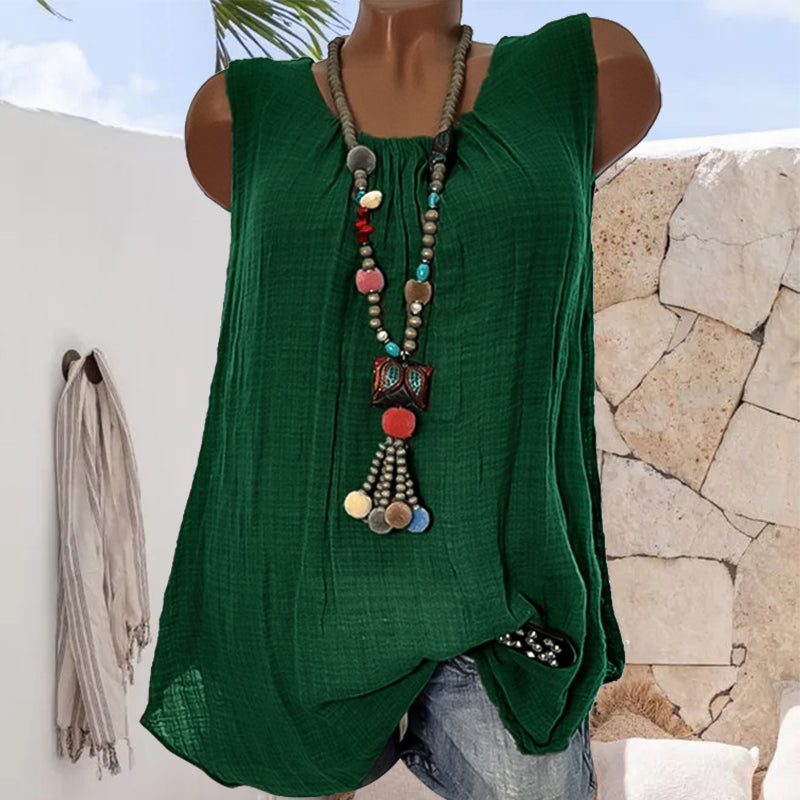 Comfortable Casual Round Neck Sleeveless T-Shirt