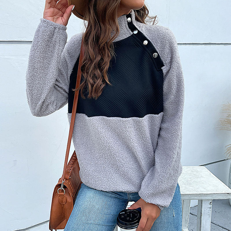 Long Sleeve Half turtleneck Fleece Sweater