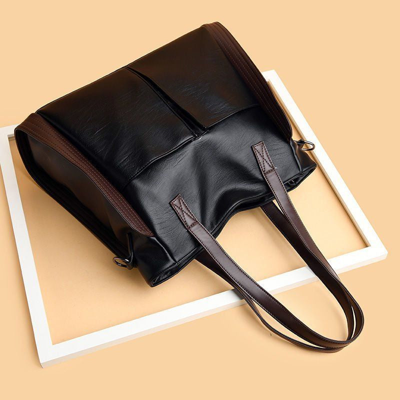 Large-Capacity Leather Texture Soft Leather Big Bag