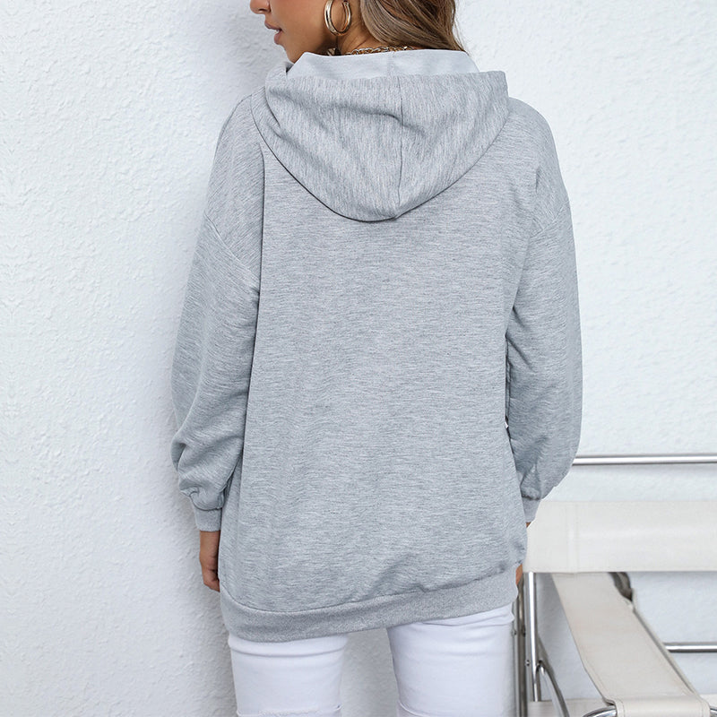 Women's Casual Letter Pullover Sports Hooded