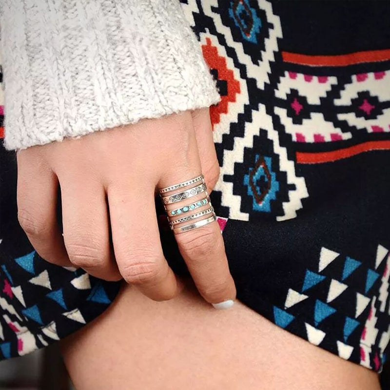 Silver Star Moon Sun Ring