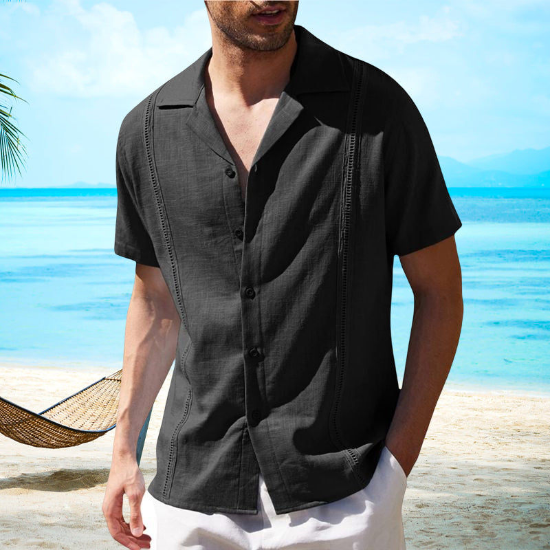 Men Linen Short Sleeve Shirt