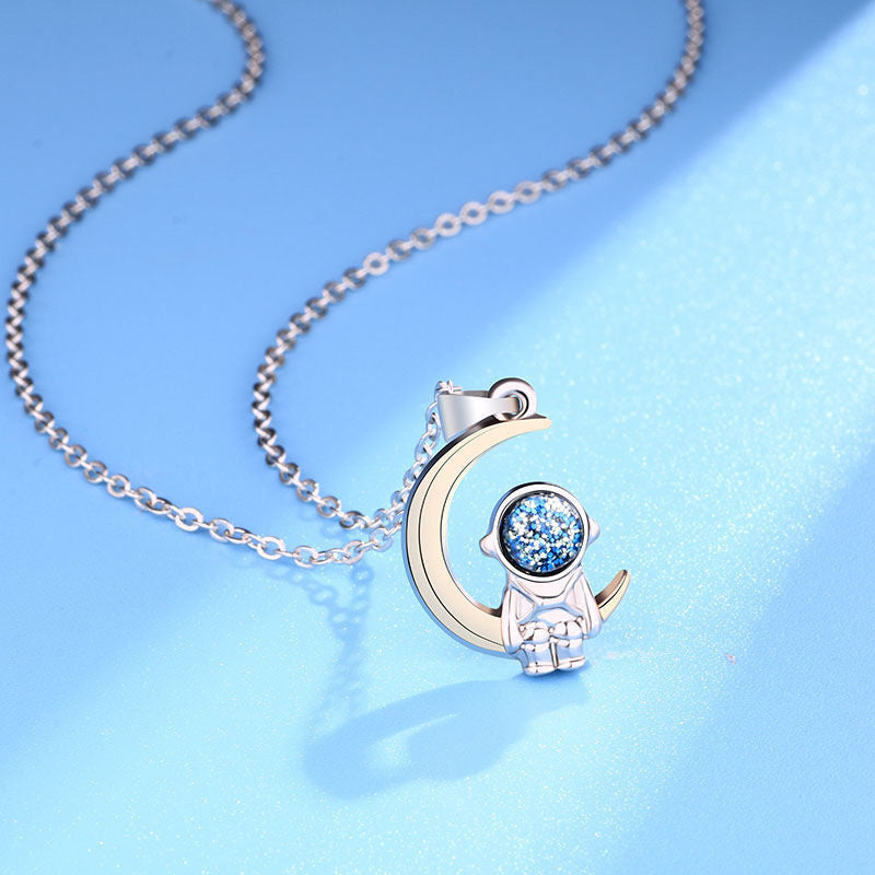Astronaut Shape Couple Necklace