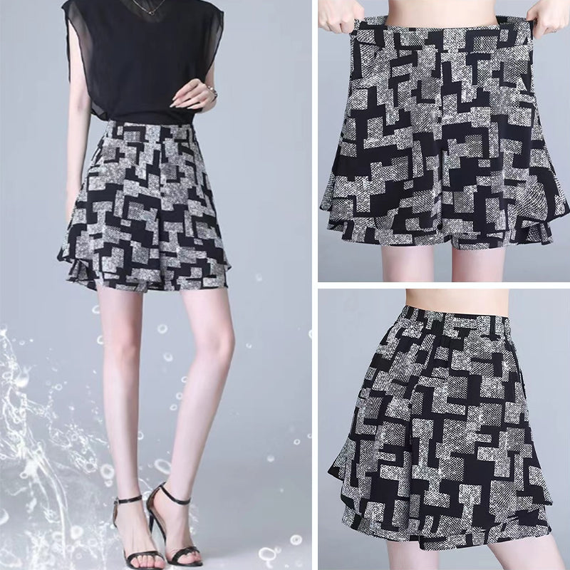 High Waisted Chiffon A-Line Skirt