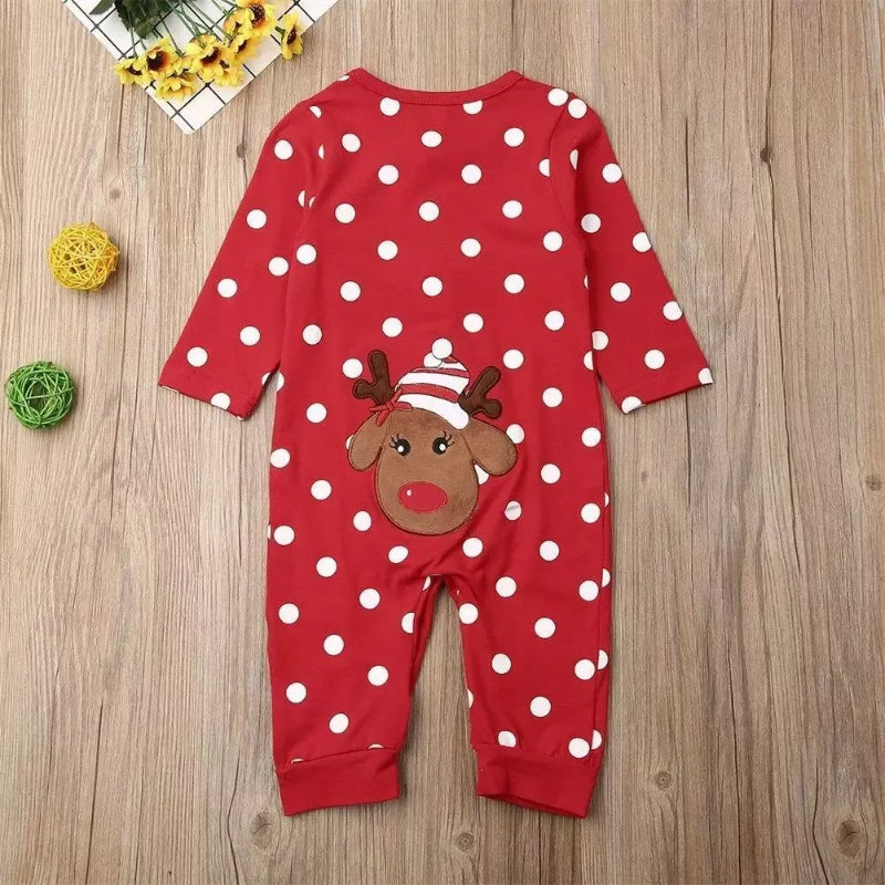 Reindeer Pattern Baby Outing Romper