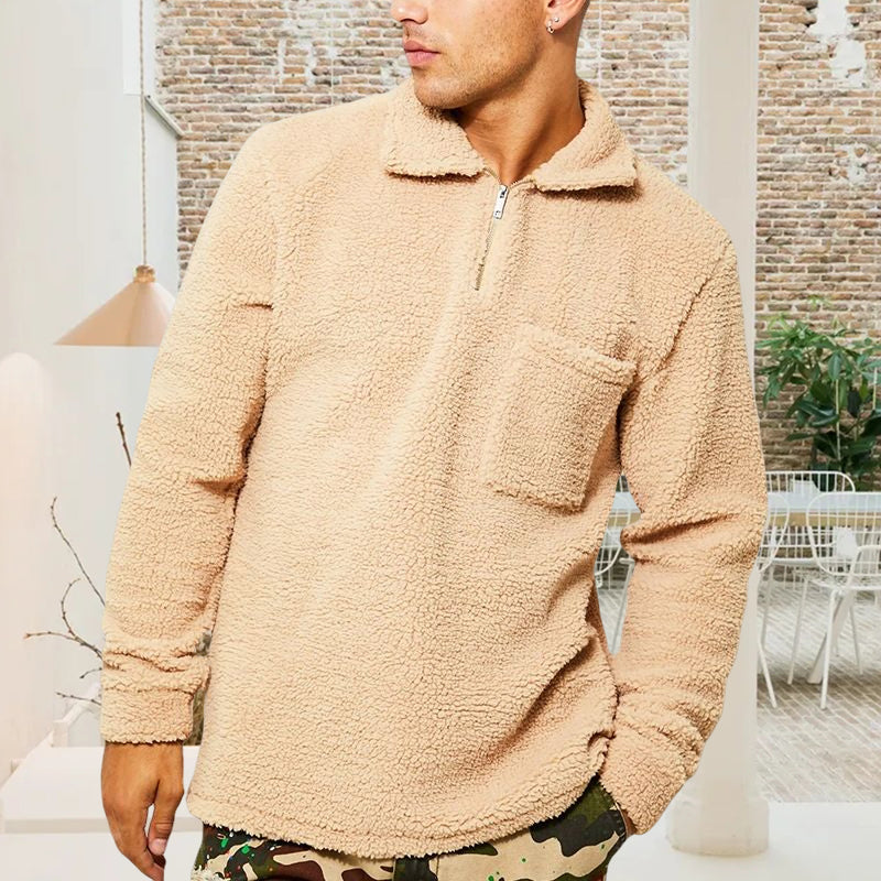 Standing Collar Loose Plush Sweater