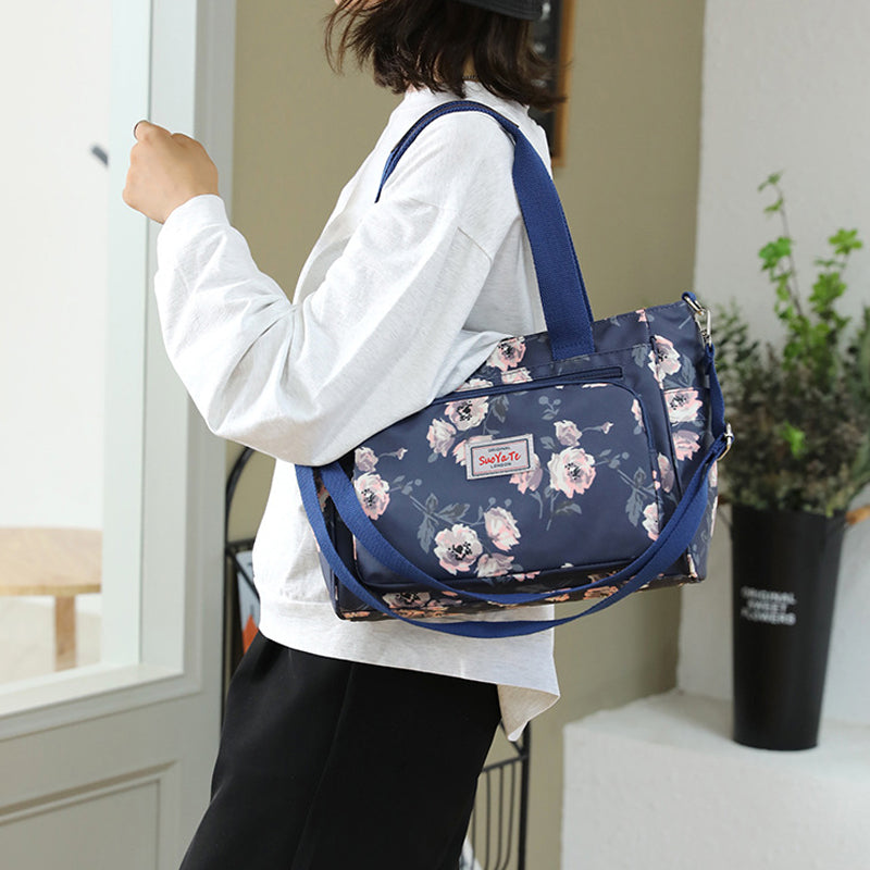 Large Capacity Floral Pattern Canvas Bag