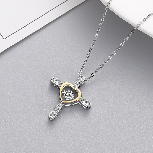 To My Soulmate Cross and Heart Necklace