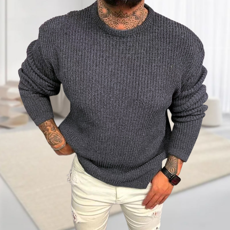 Solid Color Crew Neck Pullover