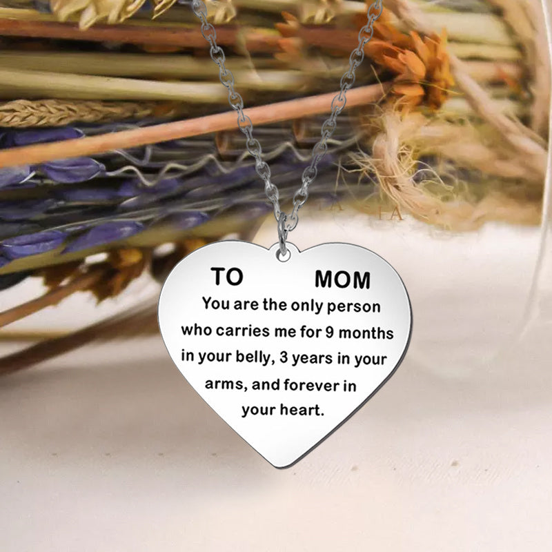 Heart-shaped TO MOM Necklace, Keyring