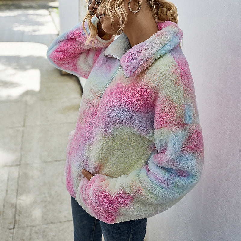 Tie-Dye Plush Sweatshirt