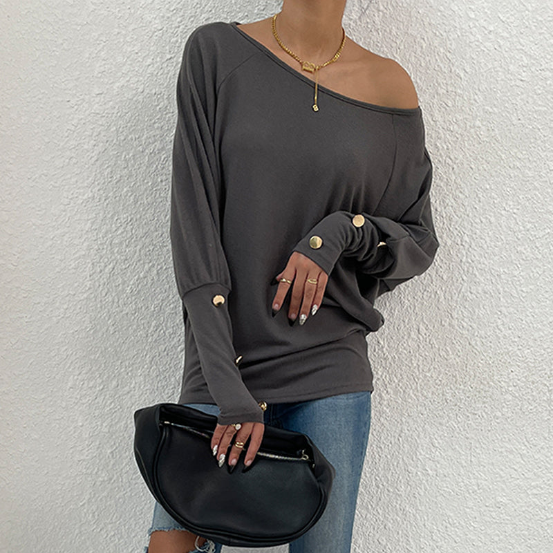 Women's Solid Casual Crewneck Sweatshirts