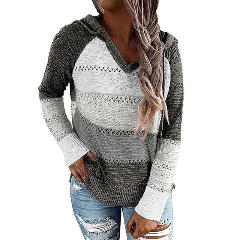 Knitted Sweater with Hood