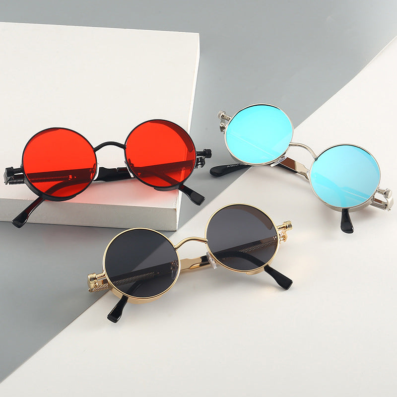 Sunglasses Steampunk Round Lens Metal Frame Unisex Glasses