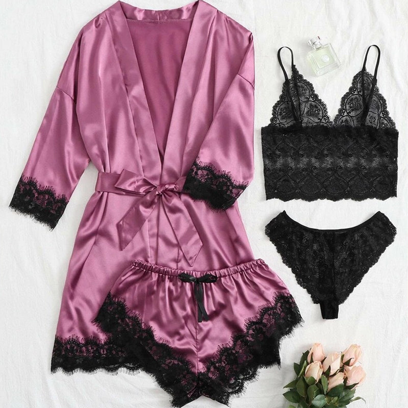 Women's Sleepwear 4PCS Pajama Set