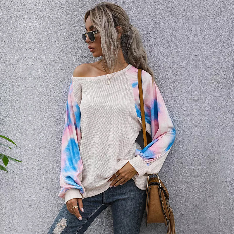 Tie-dye Crew Neck Panel T-shirt