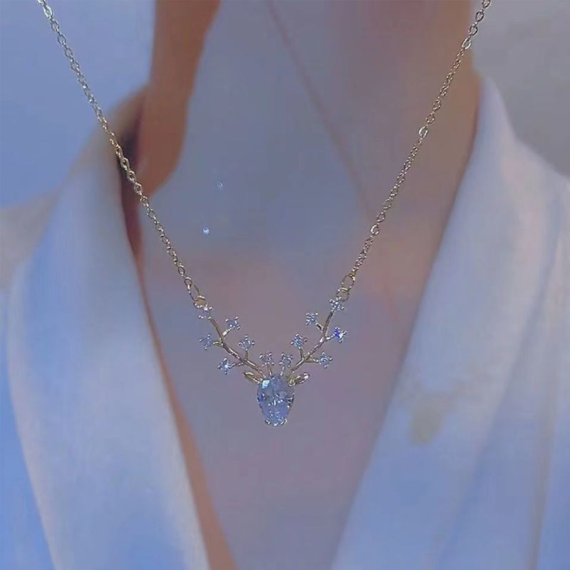Glitter Deer Titanium Necklace