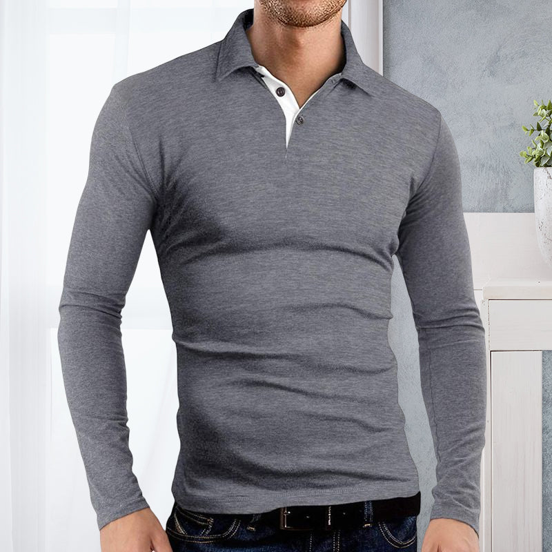 Long Sleeve Lapel Polo T-shirt