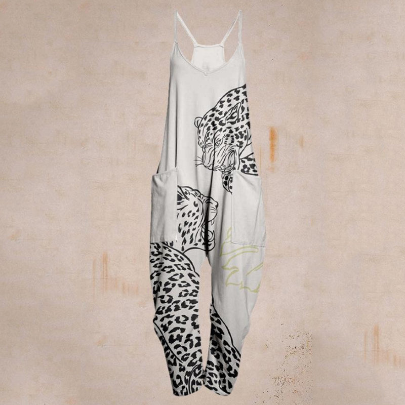 Casual Leaf Print Comfortable Jumpsuit