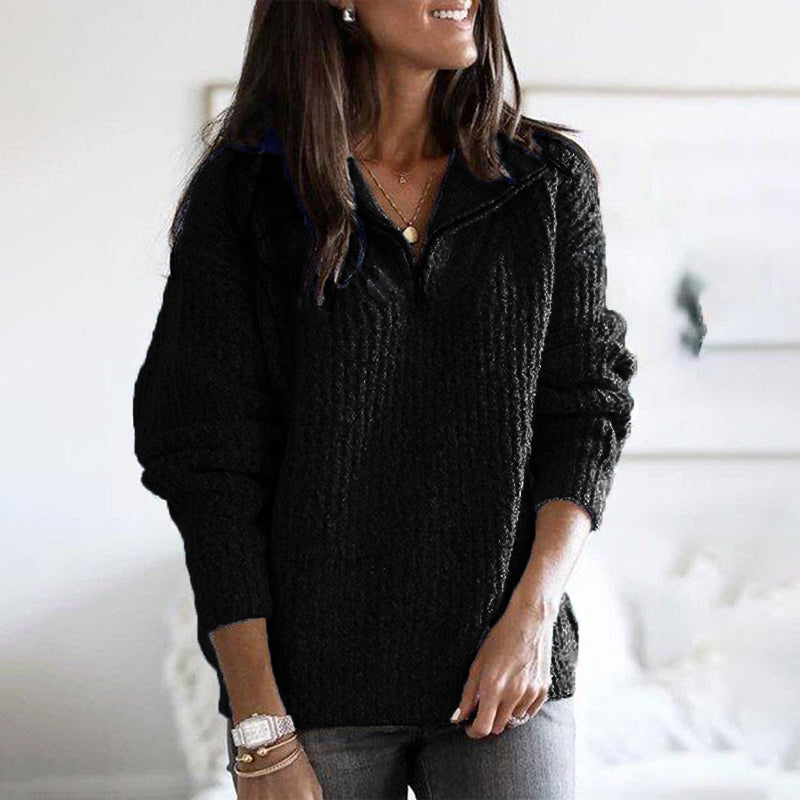 Zip-up Long-sleeve Sweater