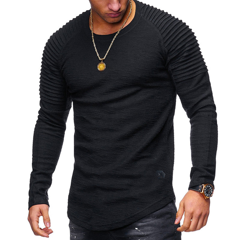 Men's Long Sleeve Crinkled T-Shirt