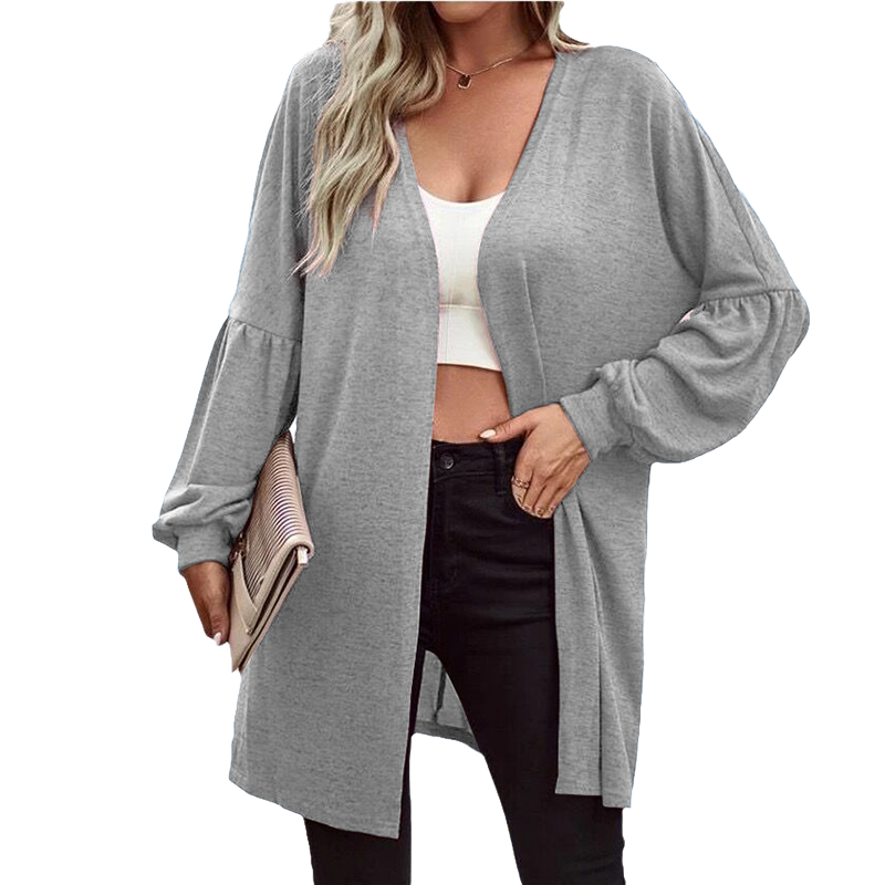 Solid Color Long Sleeve Cardigan