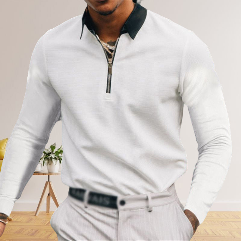 Solid Color Lapel Polo Men's T-Shirt