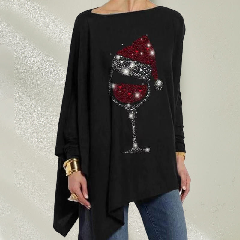 Red Wine Glass Irregular T-Shirt