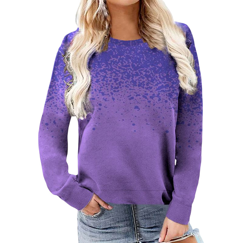 Crewneck Ink-dot Print Sweatshirt