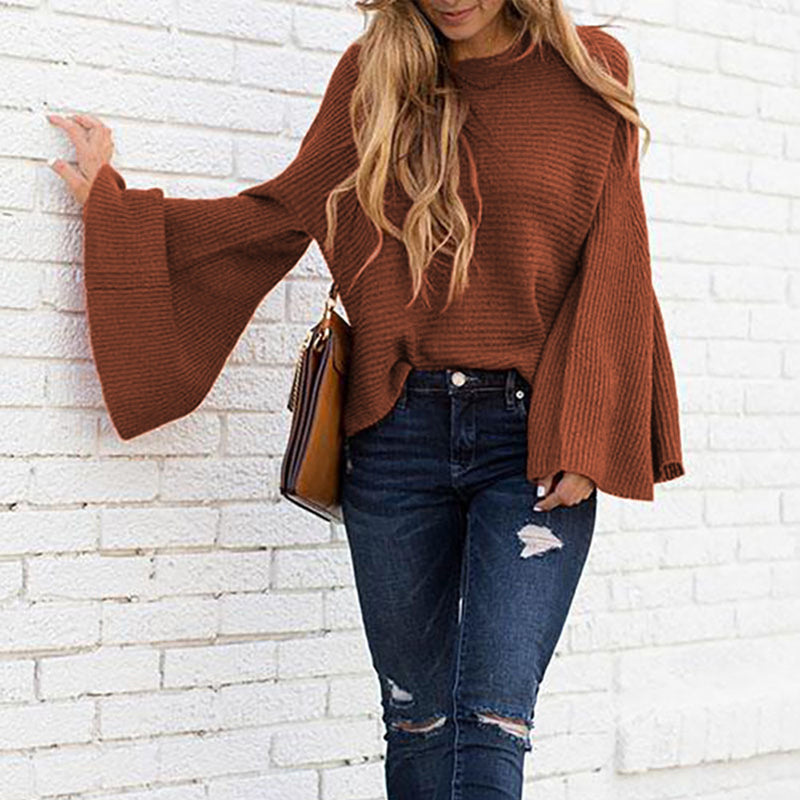 Flared Sleeve Knit Sweater