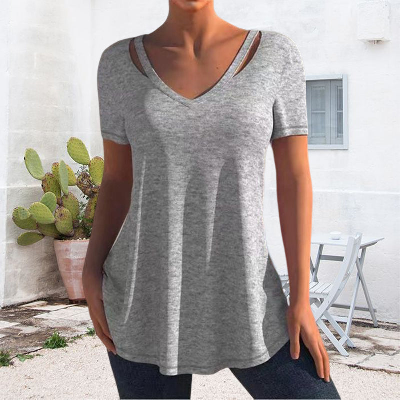 Casual Solid Color Short Sleeve T-Shirt